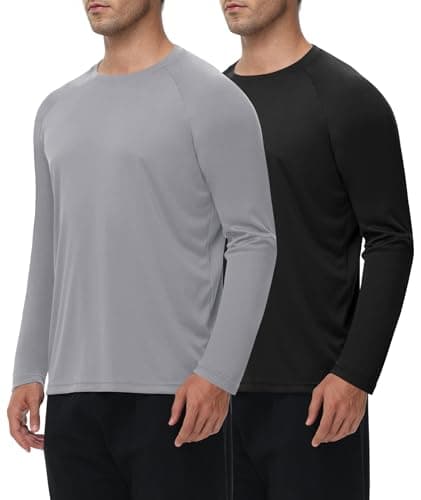 Long Sleeve Shirts for Men - Quick Dry Moisture Wicking UV UPF Sun Protection T-Shirts for Fishing Workout Swim — image 1