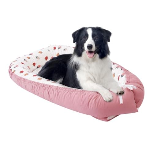 Dog Beds Crate Pad for Medium Dogs, Reversible Ultra Soft Beds, Washable Cover, Comfy Kennel Pad for Dogs Cozy Sleeping Mat, 36inch, Pink — image 1