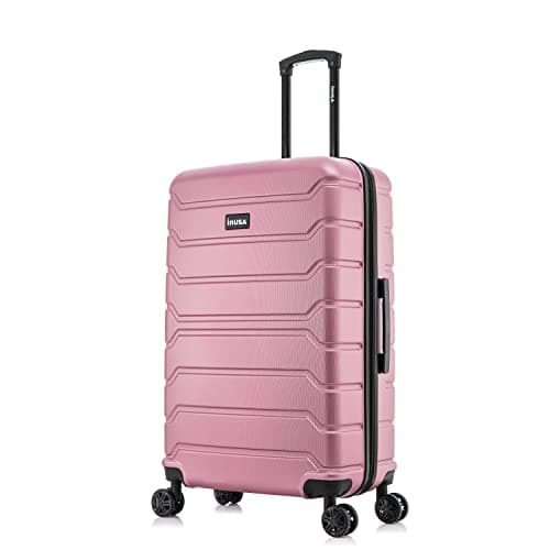 InUSA TREND Luggage with Spinner Wheels | Durable Lightweight Hardside Suitcase, Travel bag with Handle and Trolley, 28-Inch Large Checked luggage | Rose Gold