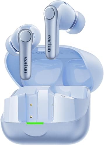 EarFun Air Pro 4+ Adaptive Noise Cancelling Wireless Earbuds, Qualcomm aptX Lossless, Dual Drivers, Translation Earbuds, Snapdragon Sound, 6 Mics AI Clear Call, Hi-Res Sound, Bluetooth 6.0, 54H, Blue — image 1