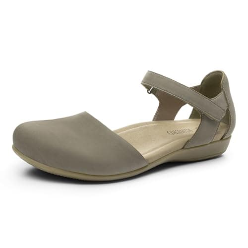 Rihero Summer Casual Closed Toe Sandals Women Comfortable Footbed Arch Support Flat Sandals with Adjustable Strap — image 1