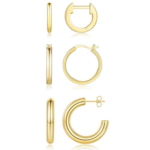 Gold Hoop Earrings for Women, 14K Gold Plated Hoop Earrings Fashion Lightweight Hypoallergenic Gold Earring Jewelry Thanksgiving Themed Earrings, Christmas Party Gift — image 1
