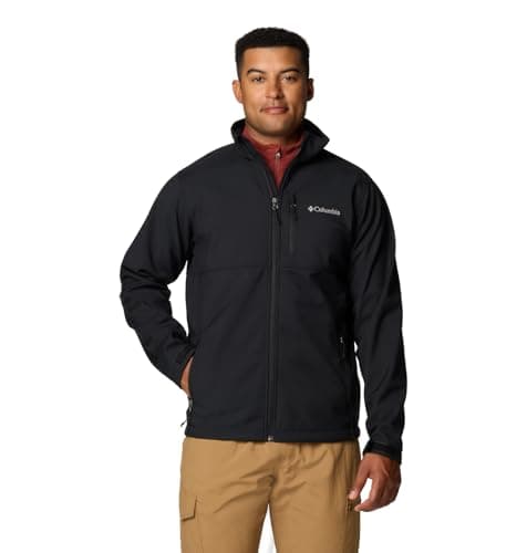 Columbia Mens Ascender Softshell Full Zip Rain Jacket, Black, Large