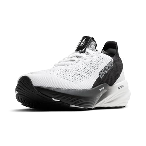 Brooks Women’s Glycerin Stealthfit 22 Neutral Running Shoe - White/Grey/Black - 8.5 Medium