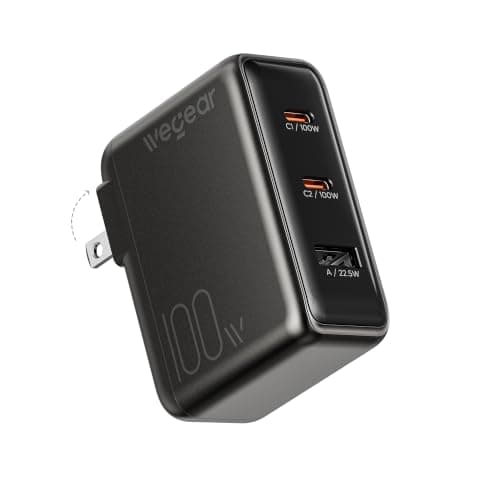 100W GaN USB C Charger Block, 3-Port Slim Foldable Wall Charger — image 1