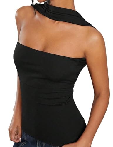 ACCPUR Ruched Strapless Halter Tube Top for Women Sexy Open Back Slim Fit Bandeau Shirt Sleeveless Off Shoulder Tank Clubwear — image 1