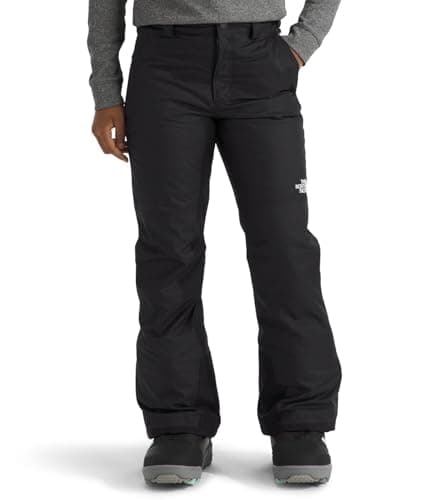 The North Face Girls' Freedom Insulated Pant | Waterproof Snow Pants for Ski & Snowboard, Ankle Gaiters, Adjustable Waist, Secure Zip Pockets, TNF Black, Medium