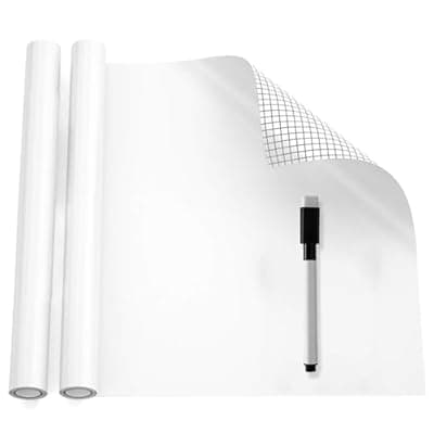 Large Dry Erase Whiteboard Sticker 17.7" x 78" Peel and Stick White Board Paper, Removable Self-Adhesive Whiteboard Roll for Office, Home, Classroom, Wall Decal, Reusable & Easy to Clean