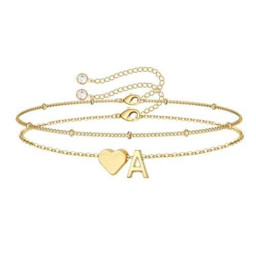 M MOOHAM Stocking Stuffers for Kids Teens Girls Women, Letter A-Z Bracelet — image 1
