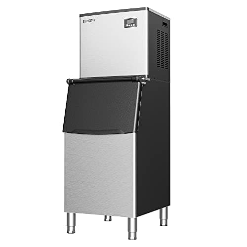 EUHOMY Commercial Ice Maker Machine 400Lbs/24H, SECOP Compressor&ETL Approval, Industrial Ice Machine, 250Lbs Storage, Ice Ready in 11-20min, Stainless Steel Ice Maker for Bar/Cafe/Restaurant/Business