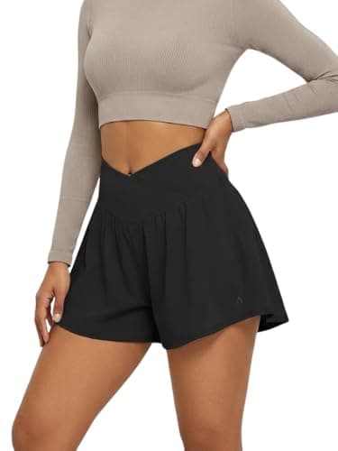 gaimoliso Crossover 2-in-1 Flowy Workouts Shorts Women Running Shorts with Pockets Spandex Shorts for Athletic Tennis Skorts — image 1