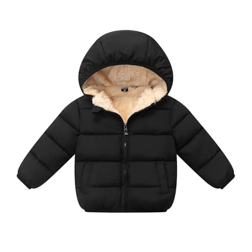 Kimjun Toddler Baby Hooded Down Jacket Boys Girls Kids Thicken Warm Winter Coat Outerwear 18-24M Black