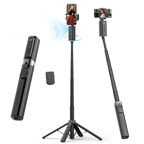 AOCHUAN Auto Face TrackingTripod, w/Gesture Control for iPhone,Extendable Pole, 360° Rotating Selfie Stick,Wireless Remote,Video Recording 4-Leg Stable & Portable Tripod — image 1