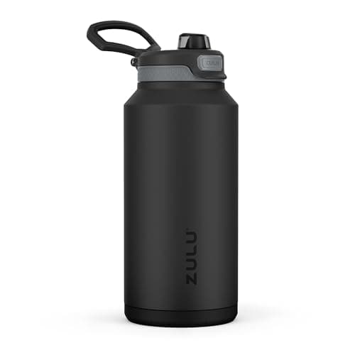 ZULU Powerfill Pro 64oz Half Gallon Stainless Steel Water Bottle with Quick Fill Lid, Triple Walled Vacuum Insulated Metal, Leak Proof Locking Lid, Sip and Chug, Reusable BPA Free, Black Monochrome — image 1