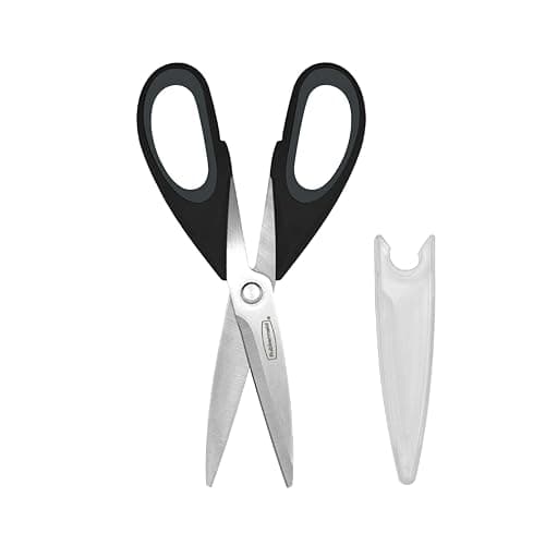 Rubbermaid Kitchen Scissors All Purpose Heavy Duty, Stainless Steel Kitchen Shears with Protective Sheath, Dishwasher Safe Kitchen Scissors for Food, Meat, Poultry & Herbs, Comfort Grip, Black — image 1