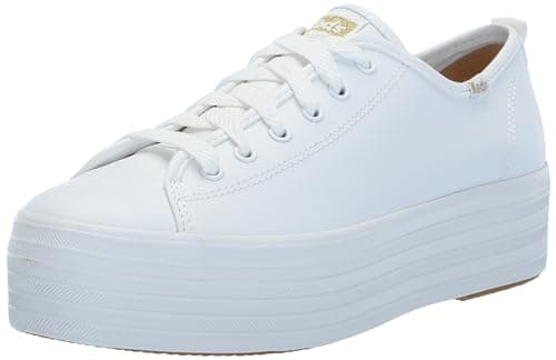 Keds Triple Up Leather, Sneaker Womens, White Leather, 7 Medium