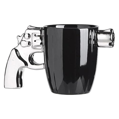 Cintoko Novelty Ceramic Cool Gun Mug for Men, 12OZ Porcelain Pistol Design Coffee Mug, Gifts for Gun Lovers — image 1