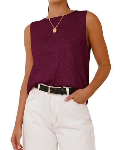 BTFBM Sleeveless Sweater Tops for Women 2026 Crew Neck Lightweight Casual Loose Tank Summer Outfits Fashion Clothing — image 1