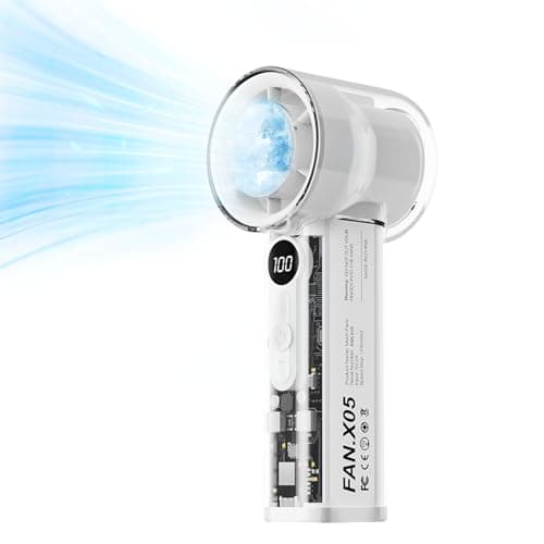 DONGULI 8000mAh Portable Handheld Turbo Fan, Speed(1-100) Adjustable Mini fans Rechargeable Personal Fan with Ice Compress for Travel Vacation Camping — image 1