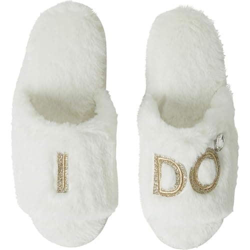 Dearfoams Women's Bride and Bridesmaid Gifts I Do Crew Slippers for Wedding and Bachelorette Party, Medium