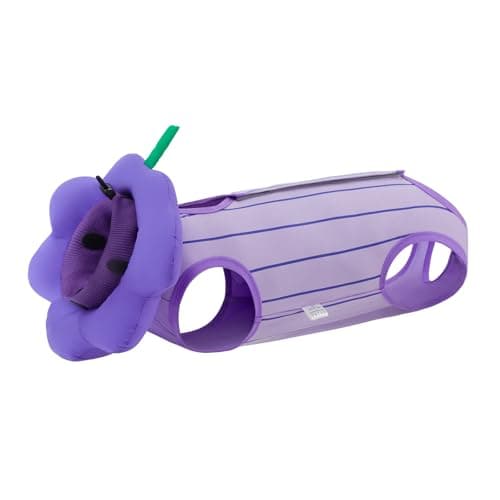 EMUST Cat Surgery Recovery Suit for Female Cats, Adjustable Soft E-Collar Alternative Onesie, Breathable Anti-Licking Post-Op Pet Pajamas for Spay & Abdominal Protection(Grapes,M) — image 1