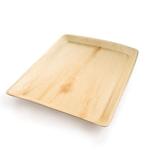 ECODECO Palm Leaf Compostable Plates - 25 pcs - 13 x 10.5 inch Tray - Disposable Eco Friendly Like Bamboo Party Plates — image 1