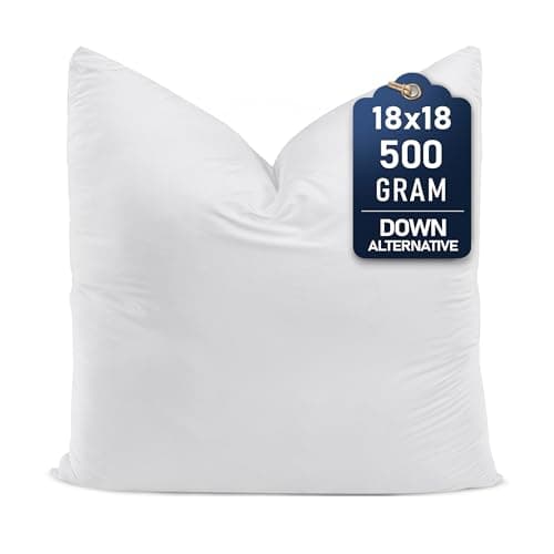 Utopia Bedding Throw Pillows (Set of 1, White) – 18 x 18 Inches Down Alternative Pillows for Bed, Sofa, and Couch - Fluffy Decorative Stuffer Pillow for Indoors & Outdoors — image 1
