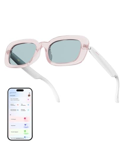 AI Smart Glasses, Bluetooth Glasses for Women Men, Bluetooth Sunglasses with UV Protection, Hands-Free Calls, Music and Voice Control for Outdoor Travel