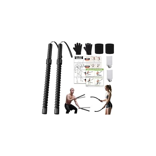 Ropeless Battle Ropes – Weighted Portable Workout Ropes for Home Gym, Cordless Jump/Arm Exerciser with Non-Slip Gloves & Training Poster – HIIT, Low-Impact Cardio & Strength/Muscle Training(2PCS) — image 1