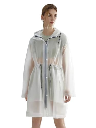 L-Rain TPU Clear Rain Coat for Women - Waterproof Packable Fashion Rain Poncho with Hood Reusable Raincoat — image 1