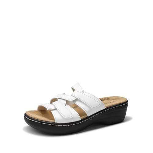 DREAM PAIRS Women Arch Support Slide Sandals Adjustable Straps Slip On Wedge Sandals Casual Comfort Lightweight Flat Slides — image 1