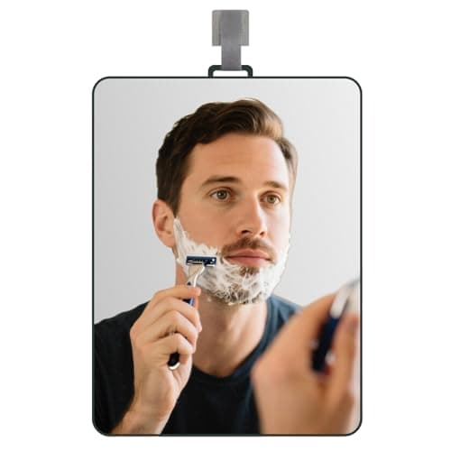 ZELIEVE Shower Mirror Fogless for Shaving Men Fog Free Anti Fog Bathroom No Fog Proof Anti-Fog Hanging Shatterproof RV (9” x 7”) — image 1