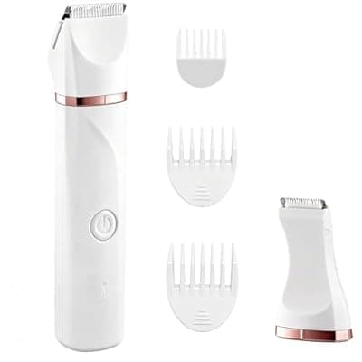 Bikini Trimmer for Women,Painless Electric Razor & Body Shaver for Pubic Hair,IPX7 Waterproof Hair Trimmer Women with Ceramic Blades,USB Rechargeable,Wet/Dry Use,Gifts for Women(White)