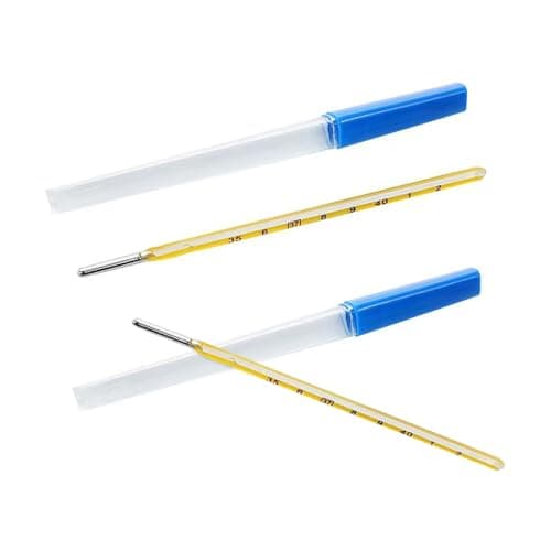 Glass Oral Thermometer for Adults and Kids 2PCS,Rectal Thermometer for Baby,Temperature Dual Scale 35-42℃ & 95-108℉,Armpit Fast Reading Fever Indicator