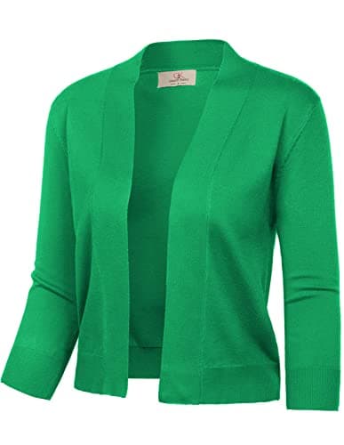 GRACE KARIN Women's 3/4 Sleeve Knit Cropped Cardigan Sweaters Open Front Bolero Shrugs Sweater Tops S-3XL — image 1