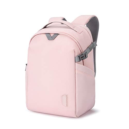 BAGSMART Camera Backpack, DSLR SLR Camera Bag Backpack Fits 15.6 Inch Laptop, Waterproof Camera Case for Photographers and Women,with Rain Cover,Tripod Holder,Pink