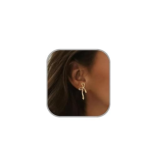 Bow Earrings for Women,14k Gold Plated and Hypoallergenic and Lightweight,Mothers Day Gifts for Mom Daughter — image 1