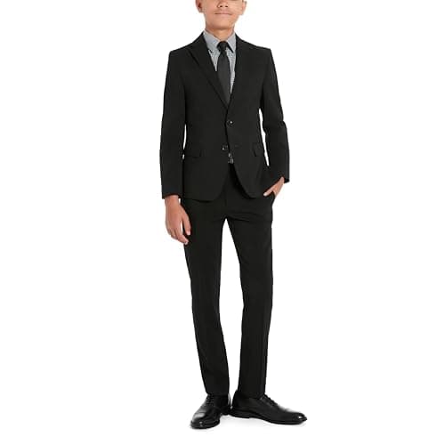 Kenneth Cole Reaction Boys Slim Fit 2-Piece Formal Suit, Black, 16R