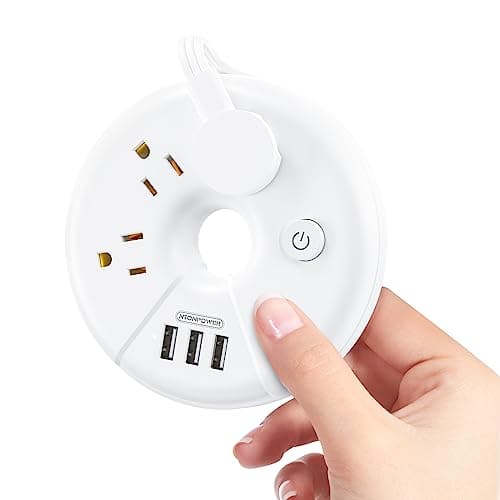 NTONPOWER Travel Power Strip, Cruise Approved Power Strip, Portable Power Strip Flat Plug - 3 Outlets with 3 USB Ports, 4 ft Travel Extension Cord for Cruise Accessories Must Haves, Travel Essentials — image 1