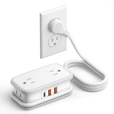 NTONPOWER 20W Travel Power Strip, Travel Essentials Cruise Approved Power Strip Non Surge Protector 4 Outlets 3 USB(1 USB-C) with 4FT Wrapped Extension Cord Flat Plug, Cruise Essentials 2026