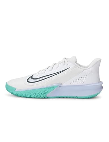 Nike Men's Precision 7 Basketball Shoes, White/Iron Grey-Ghost-Dynamic Turquoise, 10.5
