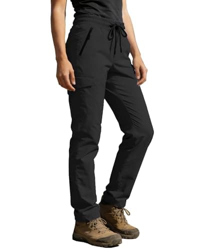 Hiking Pants Women UPF 50+ Cargo Quick Dry Water Resistant Elastic Waist 4 Pockets Lightweight Travel Work Casual Running — image 1