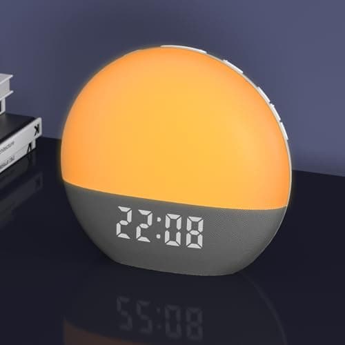 winshine Sunrise Alarm Clock with White Noise Sound Machine for Bedrooms,Sleep Sound Machine for Heavy Sleepers, with Wake Up Light,24 Sounds, FM Radio, Bluetooth Speaker, Night Light Clock for Adults