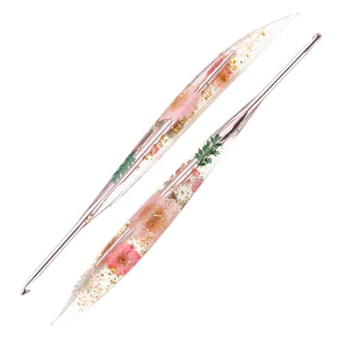 3.5mm Crochet Hooks,Ergonomic Crochet Hook with Floral Resin Grips,Stylish and Unique,Crocheting kit for Beginners, Arthritic Hands and Professional — image 1