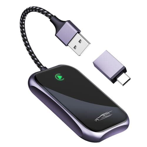 Wireless Carplay Adapter, 2025 Upgrade Converts Wired to Wireless Adapter for iPhone, Auto Connect Dongle for Apple Car Play, Bluetooth No Delay Control for Cars from 2016 and iOS 10+, Black