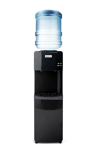Igloo Top Loading Water Cooler with Removable Drip Tray & Energy-Saving Features- Water Tower with Hot, Cold Temperature Settings- Water Dispenser Fits 3 & 5-Gallon Jugs with Child Safety Lock- Black — image 1