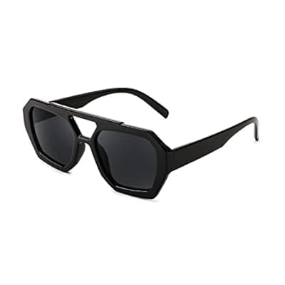 FEISEDY Vintage Square 70s Flat Pilot Sunglasses Women Men Fashion Sunnies B4108