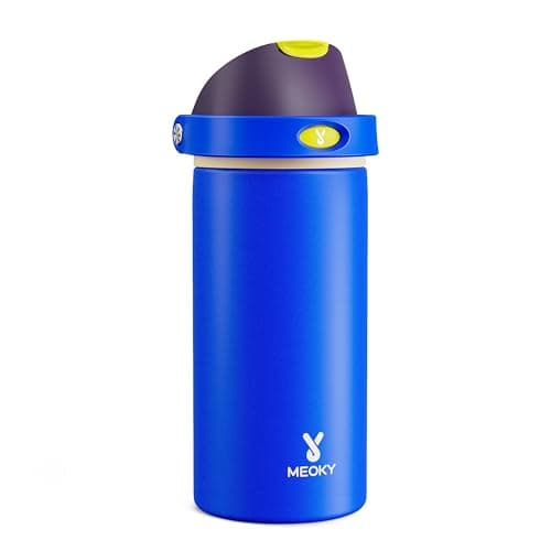 18 oz Insulated Water Bottle for Kids: Meoky Stainless Steel Water Bottle with 2-in-1 Straw and Spout Lid - Leak Proof, Cold for 24 Hours, BPA-Free for Boys School Sports, Celestial Sphere