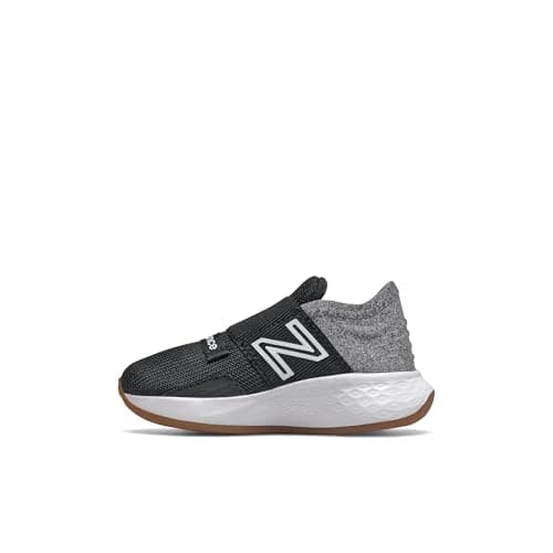 New Balance baby boys Fresh Foam Roav V1 Slip-on Sneaker, Black/Light Aluminum, 6.5 Wide Toddler US