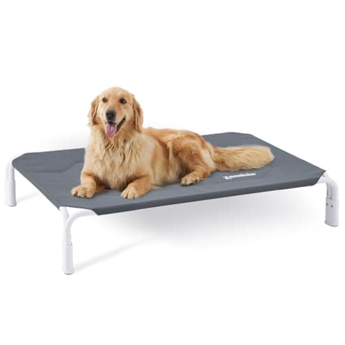 ZOMISIA Elevated Dog Cot Bed Tool-Free Assembly - Outdoor Raised Dog Cooling Bed Frame for Large Pets, Summer Pet Hammock Off Ground with Non-Slip Feet & Waterproof Teslin Mesh, 43x30 Inch — image 1